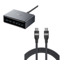 Prime Charger (200W, 6 Ports, GaN) and USB-C to USB-C Cable (6 ft, 240W, Upcycled-Braided)